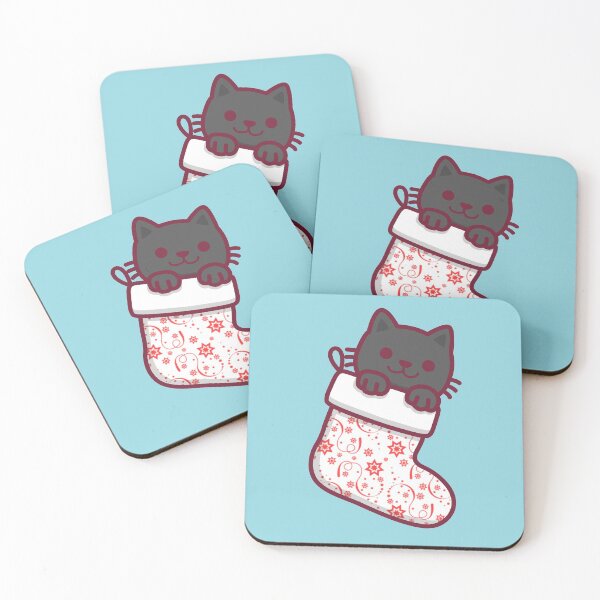 Item preview, Merry Meowmas Festive Cartoon Animal Kitty Red Snowflakes designed and sold by NicholiCosplay.