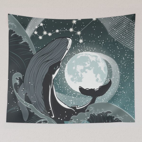 Item preview, Moon phase calendar 2022 / Moon Calendar 2022 / Lunar calendar / EST / Astrology calendar / Christmas calendar / Whale moon spirit art poster designed and sold by GalleryArtField.
