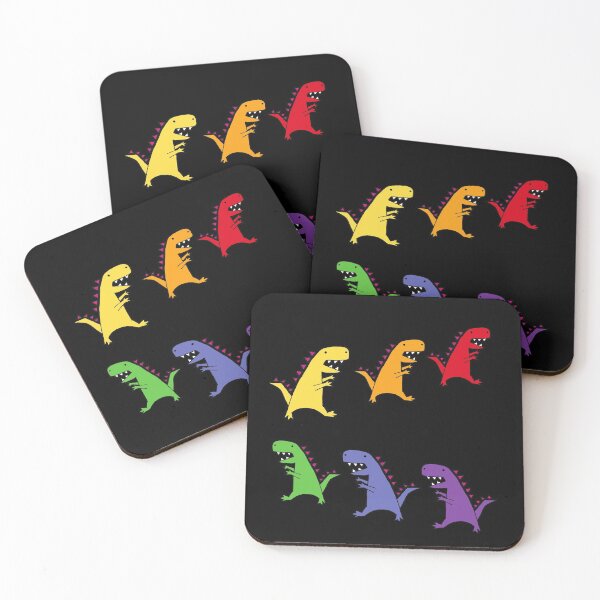 Item preview, Funny Rainbow Colored T-rex Dinosaurs Running designed and sold by Nature's Fancy.