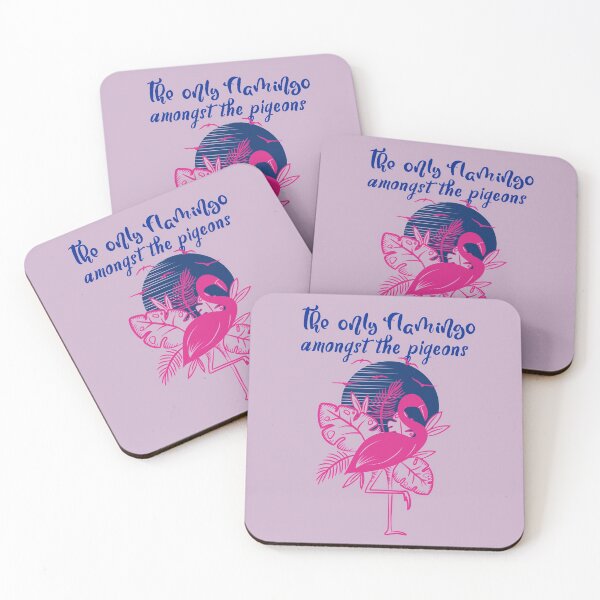 Item preview, The Only Flamingo amongst the Pigeons. Flamboyant Flamingo designed and sold by Rebel-Design.