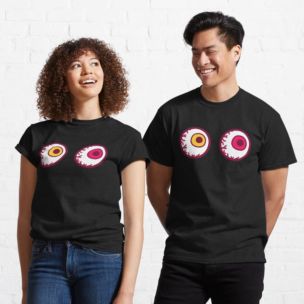 Halloween Candy Eyeball Pattern in Black Classic T-Shirt