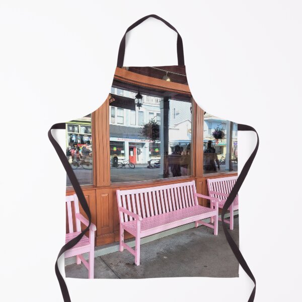 Item preview, Benches at the Pink Pony, Mackinac Island (2021) designed and sold by LoveFromMI.