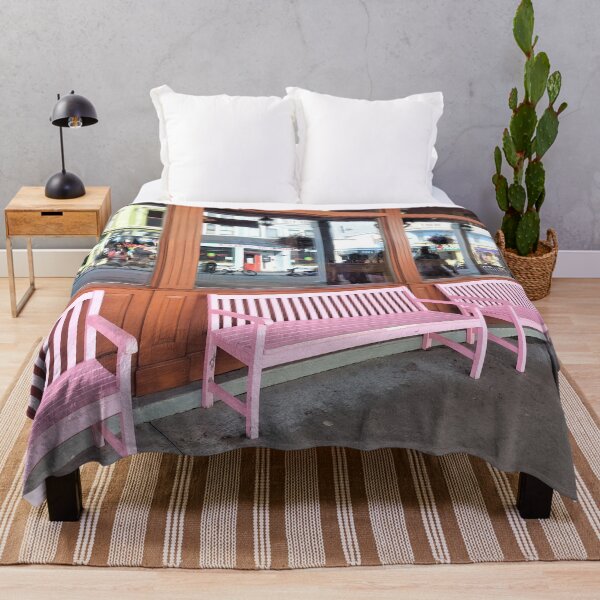 Item preview, Benches at the Pink Pony, Mackinac Island (2021) designed and sold by LoveFromMI.