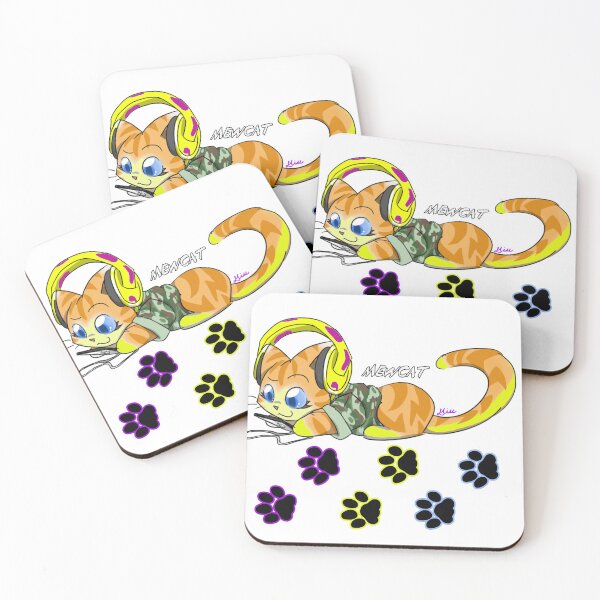 Item preview, Cat Listening To Music Clipart - Cartoon Funny Cats  designed and sold by Havic  Tees.