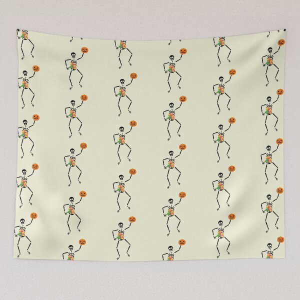 Item preview, Cute Dancing Halloween Floral Skeleton Trick or Treat Autumn Party  designed and sold by catchyology.