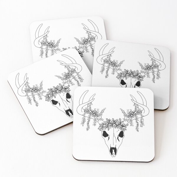 Item preview, Deer skull with flowers designed and sold by AngieArt919.