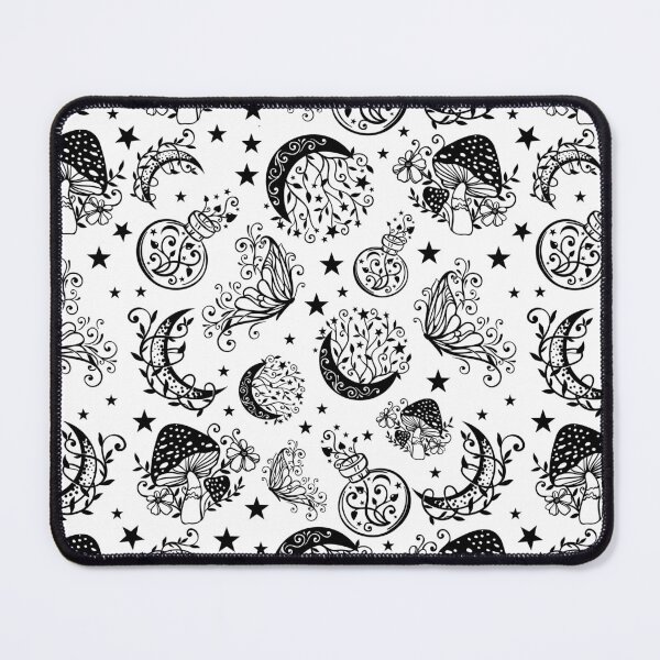 Item preview, Mystical Magic Wicca Fairytale Halloween Pattern Black On White designed and sold by Gsallicat.
