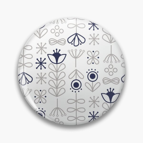 Item preview, Navy Blue Folk Flowers designed and sold by KathrinLegg.