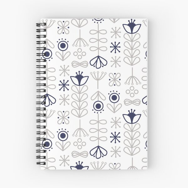 Item preview, Navy Blue Folk Flowers designed and sold by KathrinLegg.