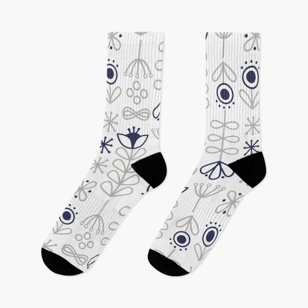 Item preview, Navy Blue Folk Flowers designed and sold by KathrinLegg.
