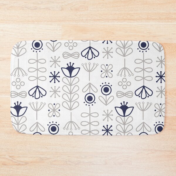 Item preview, Navy Blue Folk Flowers designed and sold by KathrinLegg.