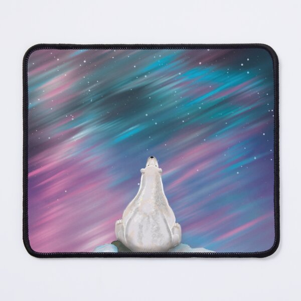 Polar bear and Northern Lights Mouse Pad