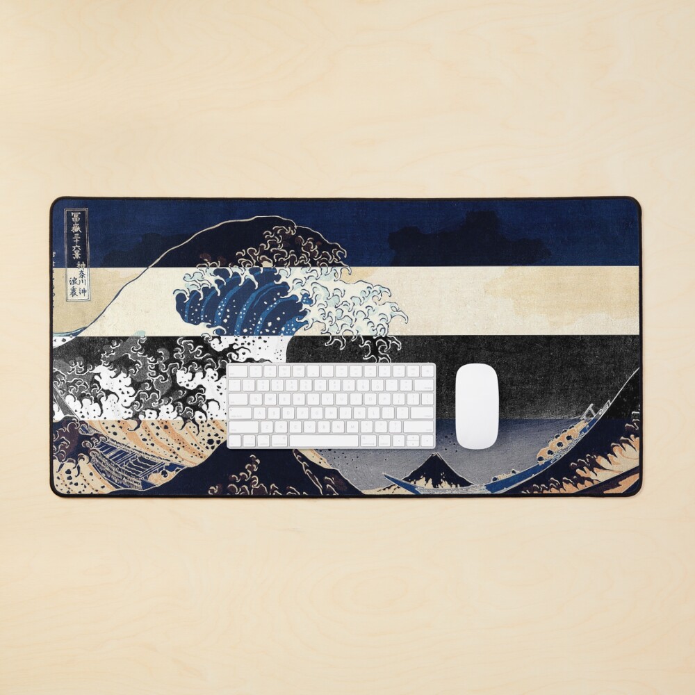 Great Wave Off Kanagawa Color Glitch Mouse Pad