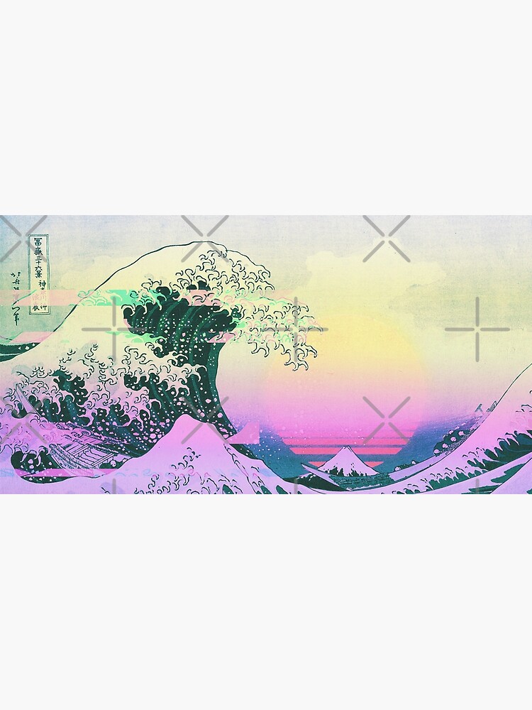 Aesthetic Vaporwave Great Wave Off Kanagawa Retro by ind3finite