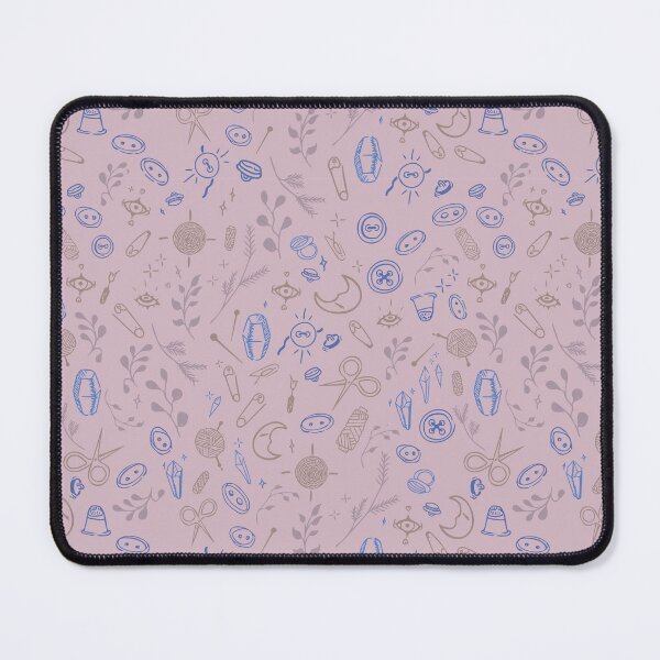 Item preview, Sewing witch pattern in soft pink in blue designed and sold by camertone.