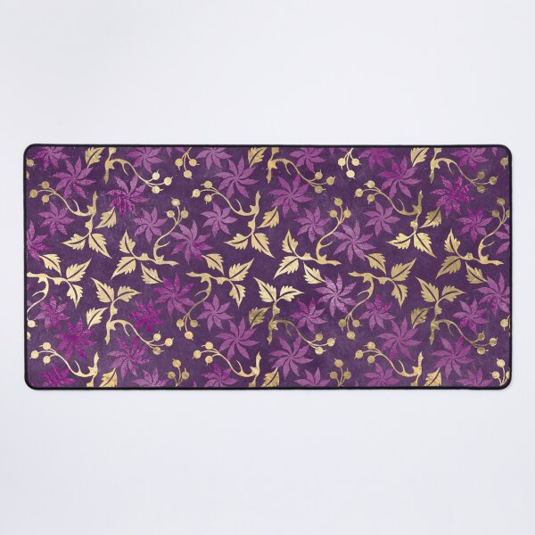 Item preview, Oriental Garden of Gold and Purple Floral Motifs designed and sold by WisdomInspired.