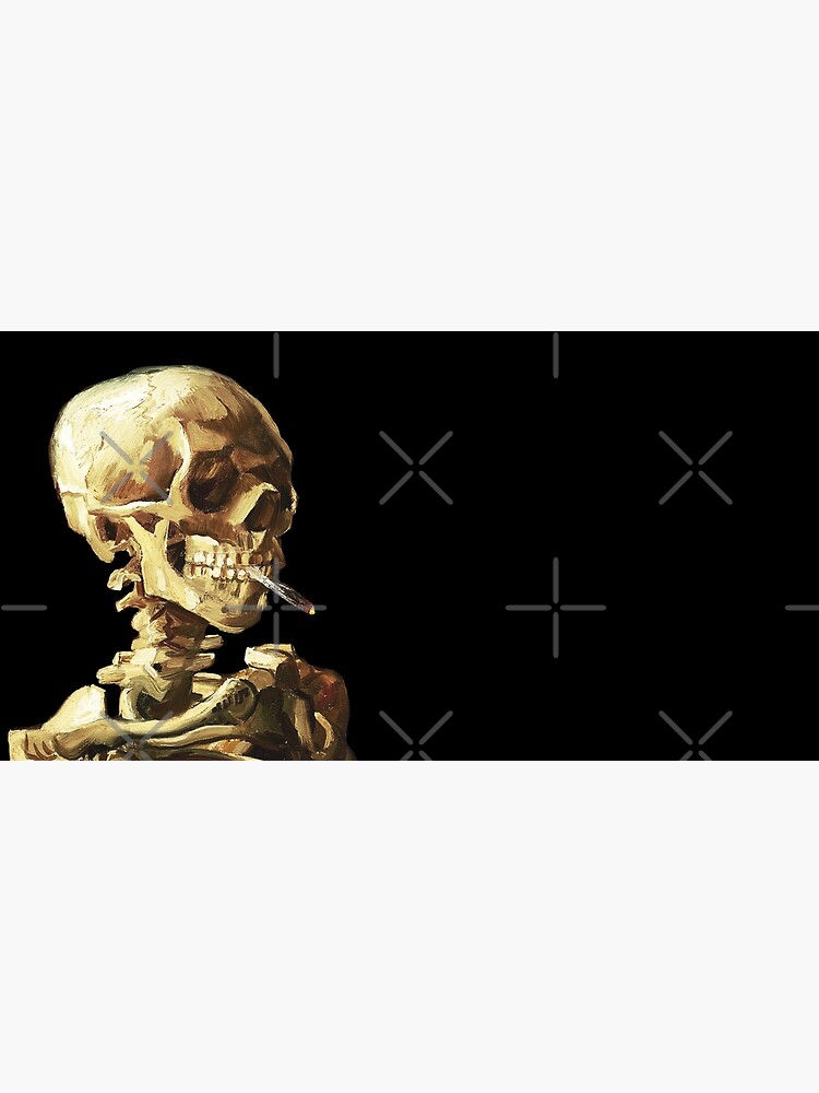Thumbnail 5 of 5, Mouse Pad, Vincent Van Gogh - Skull of a Skeleton with Burning Cigarette designed and sold by ind3finite.