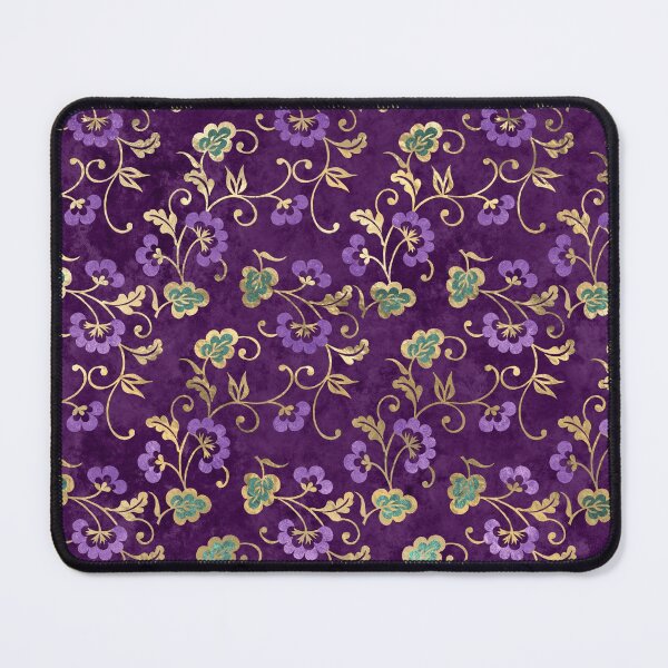 Item preview, Eastern Garden of Gold and Purple Floral Motifs designed and sold by WisdomInspired.