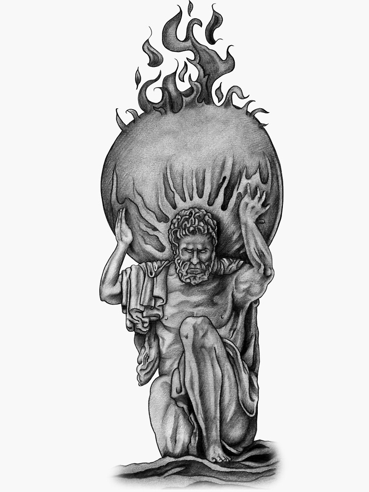 "Atlas Statue Mythology" Sticker for Sale by KHDesigns Redbubble