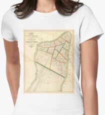 Camiseta entallada para mujer Vintage Map of New York City (1831)