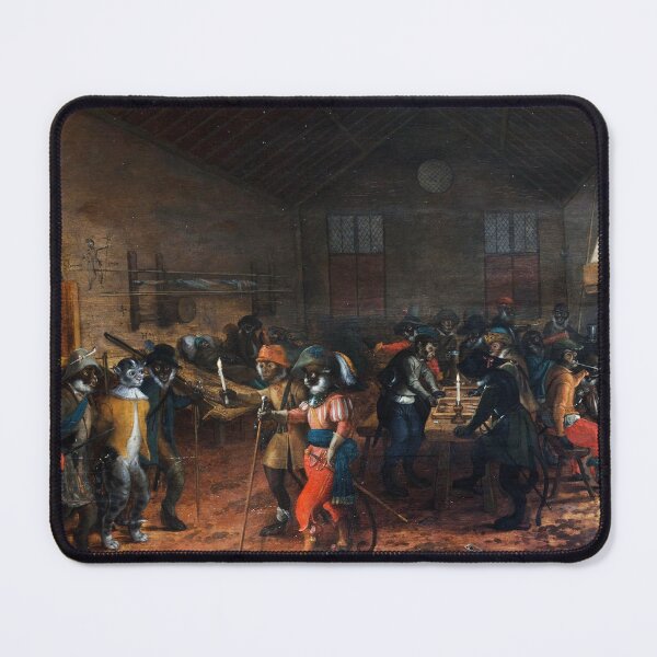 Item preview, Monkeys in Uniform in a Guardhouse Arresting a Cat designed and sold by BulganLumini.