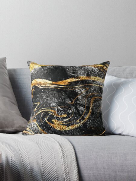 Item preview, Marbling Black and Gold Abstract Swirl  designed and sold by BlueSkyEV.