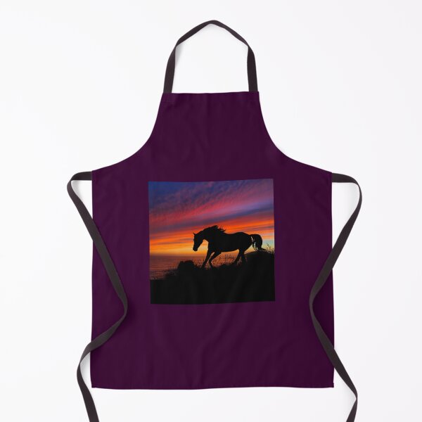 Item preview, Sunset Drink - Dramatic Sky and Horse Silhouette at the Sea designed and sold by OpenED360.