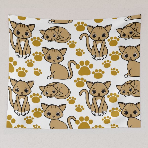 Item preview, Cute Kitten Pattern designed and sold by Poetic Patterns Studio.