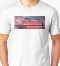 Pink Nautical Dawn. Tin Can Bay, Photo Art, Prints, Gifts. Unisex T-Shirt