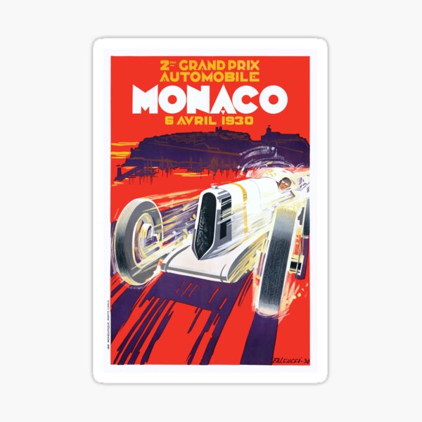 Affiche de course du Grand Prix de MONACO 1930 Sticker