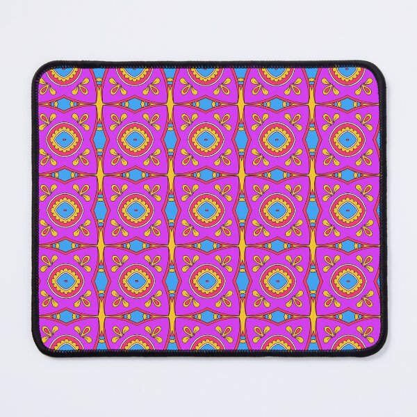 Item preview, Pop Trible Geometric in Purple, Red, Blue and Yellow  - Repeat Pattern designed and sold by LaRoach Digital Arts.