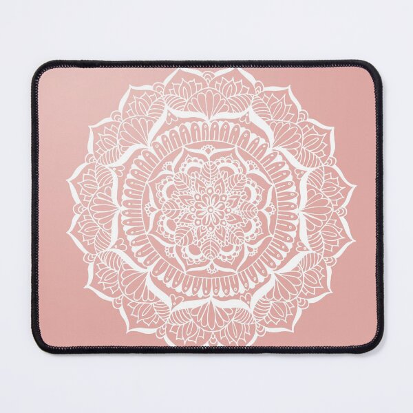 Item preview, White Flower Mandala on Rose Gold designed and sold by Julie Erin Designs.