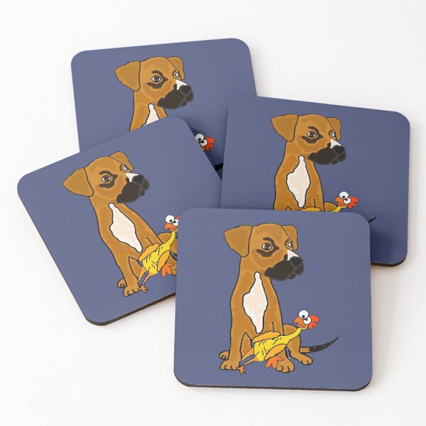 Item preview, Funny Boxer Mix Rescue dog with Rubber Chicken designed and sold by Nature's Fancy.