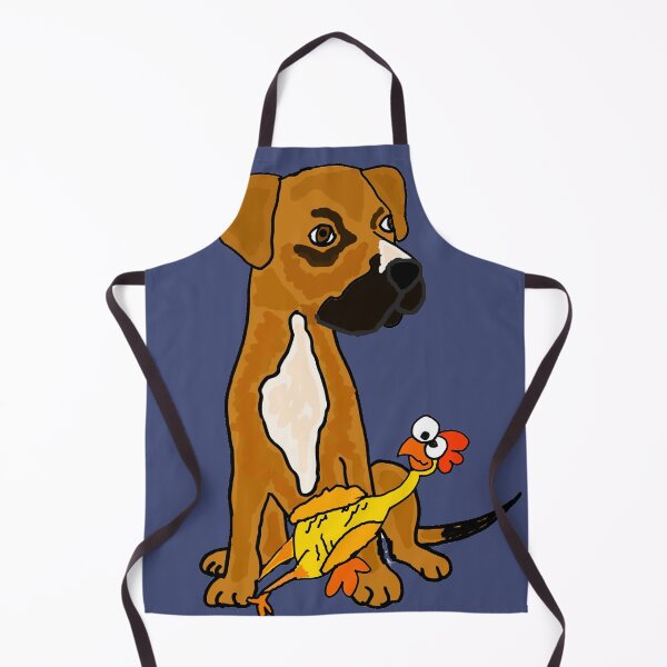 Item preview, Funny Boxer Mix Rescue dog with Rubber Chicken designed and sold by Nature's Fancy.