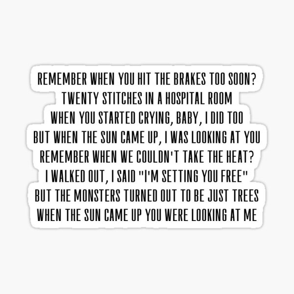 Lyrics Out Of The Woods Sticker by Taylor Swift for iOS & Android