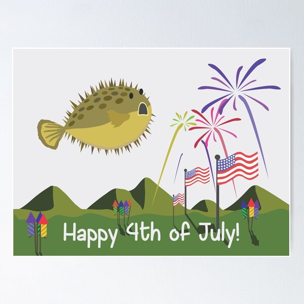 Artikelvorschau, Juli Urlaubsthema - Feuerwerk Kugelfisch entworfen und verkauft von SeanDontGetFish.