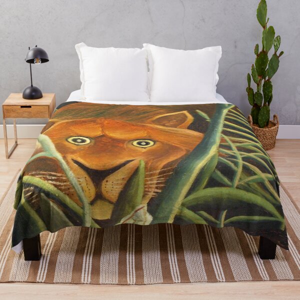 Item preview, Tiger Peeking Out From Grass By Henri Rousseau designed and sold by JDesigningMO.