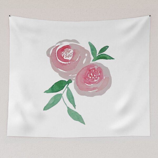 Item preview, Cute Pink Rose Flowers Watercolor Painting designed and sold by Saba-Red-Ideas.
