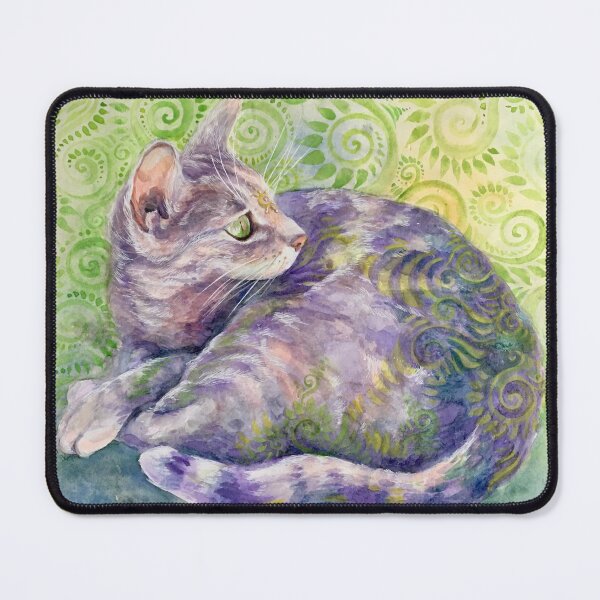Aperçu de l'œuvre Aquarelle de chat rêveur créée et vendue par PixelWoosh.