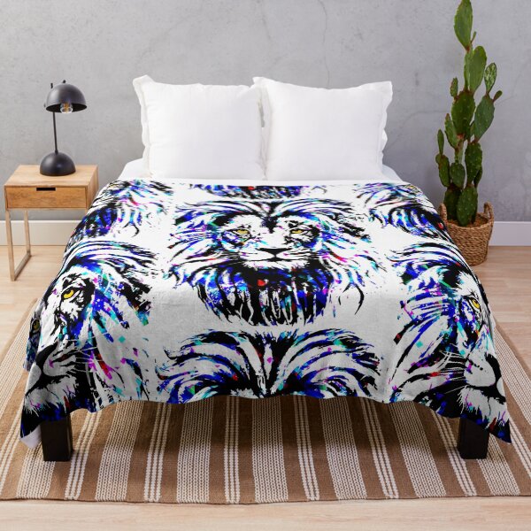 Item preview, Blue Lion Head - Lion Abstract Art by Tigazprint designed and sold by BigWildKiwi.
