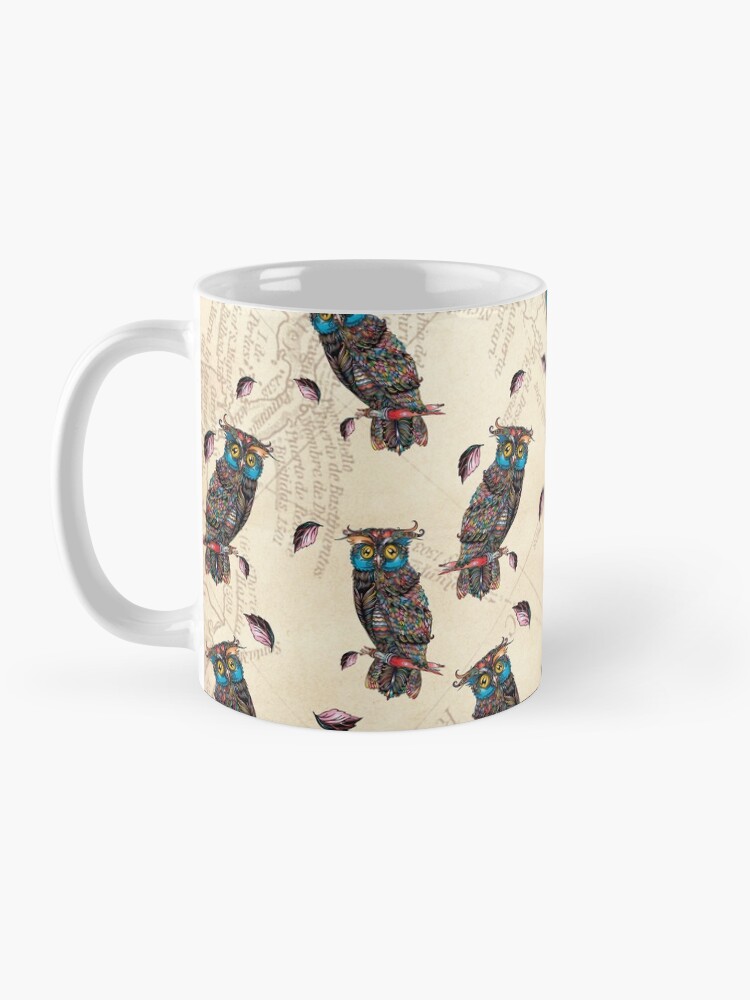 Vista alternativa de Taza de café Estampado Búhos al Atardecer