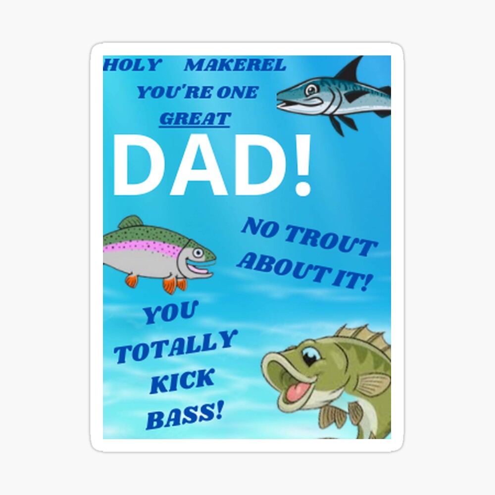 Fishing Father's Day Card, Funny Fishing Card F - Folksy