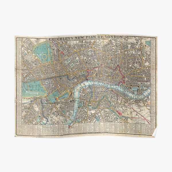 Vintage Map of London (1848) Poster