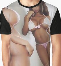 Curves at mirror, sexy latina posing Graphic T-Shirt