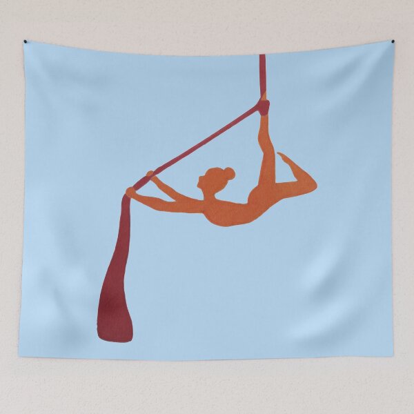 Item preview, aerial silk upsidedown pose (colored background) designed and sold by -Lily-Anne-.