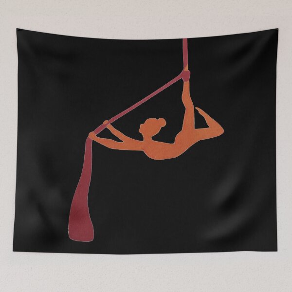 Item preview, aerial silk upsidedown pose (black background) designed and sold by -Lily-Anne-.