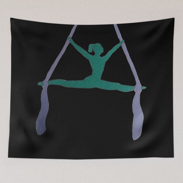 Item preview, aerial silk splitts double foot lock (balck background) designed and sold by -Lily-Anne-.