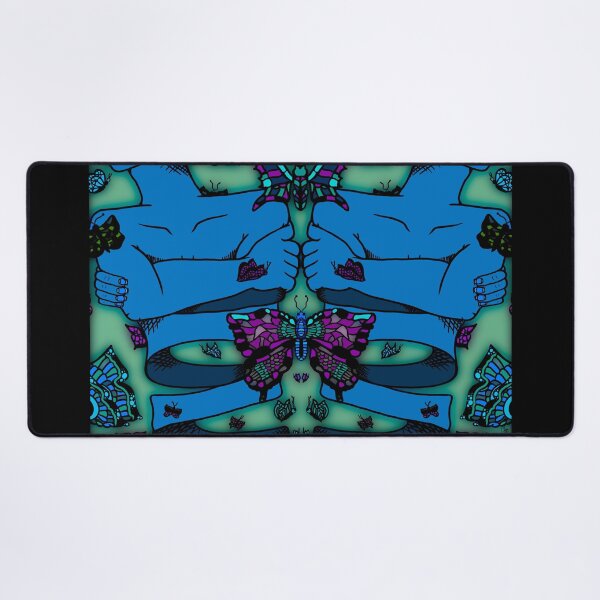 Item preview, Blue Nervous Butterfly, abstract digital kaleidoscope butterfly art designed and sold by MayGreenAbgrall.
