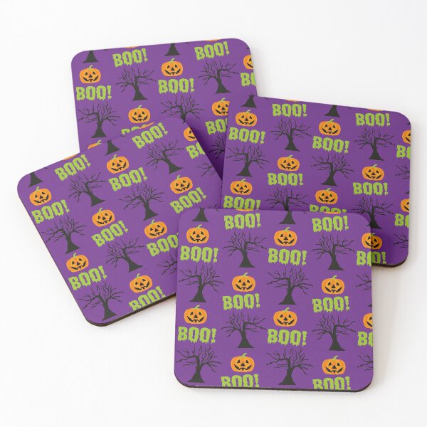 Item preview, Spooky Halloween Boo Pumpkin Smiley Face Trees Pattern designed and sold by Pink-Lotus.