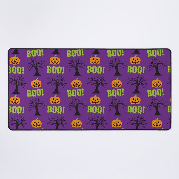 Item preview, Spooky Halloween Boo Pumpkin Smiley Face Trees Pattern designed and sold by Pink-Lotus.